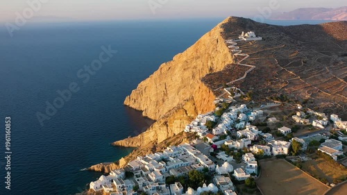 Panagia Church at sunset, Folegandros Island, Cyclades, Greece