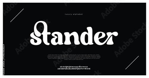 Stander Font Logo Design in Black and White Colors