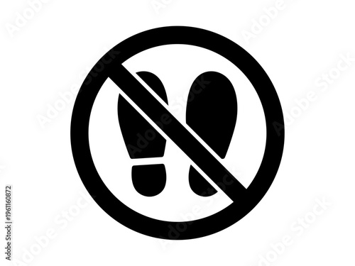 土足禁止のシンプルアイコン シンボルマーク ベクターイラスト	