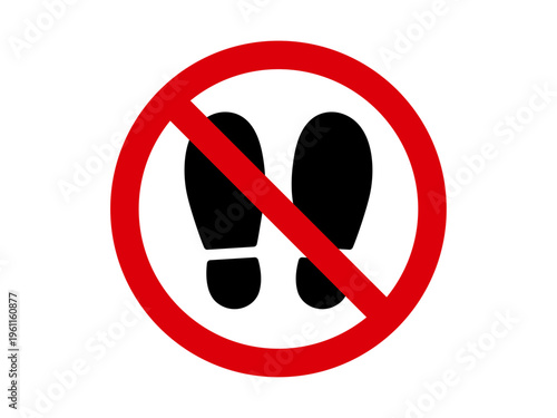 土足禁止のシンプルアイコン シンボルマーク ベクターイラスト	