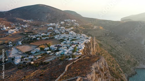 Panagia Church at sunset, Folegandros Island, Cyclades, Greece