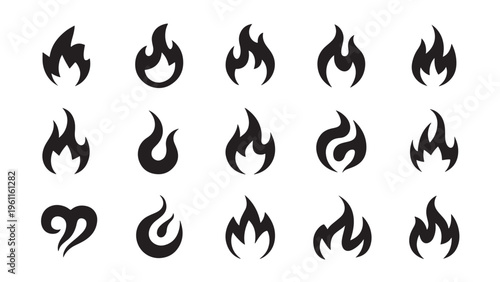 Flame icon design variations