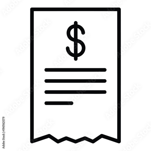 Invoice with dollar sign symbol.