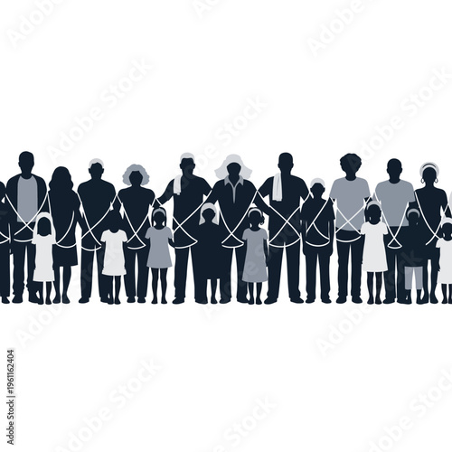 Diverse group of people standing together.