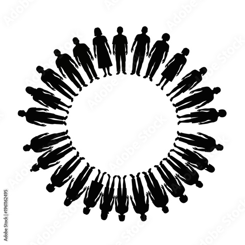 Diverse group of people standing together.