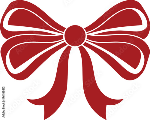 Decorative ribbon bow silhouette vector design for gift wrapping or holiday decoration .