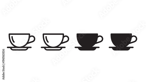 Cup and saucer icon variations