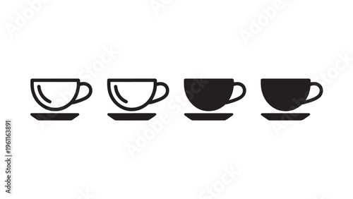 Cup and saucer icon variations