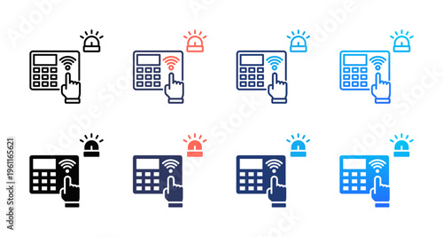 Alarm Monitoring icon sheet multiple style collection
