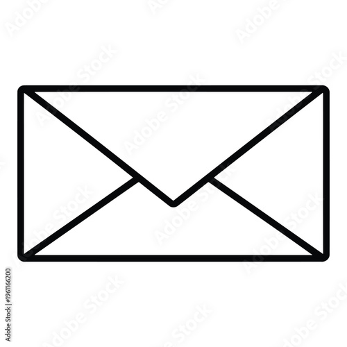 Simple Black Envelope Icon Design.