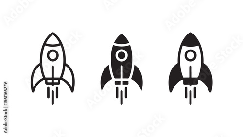 Rocket icon design variations