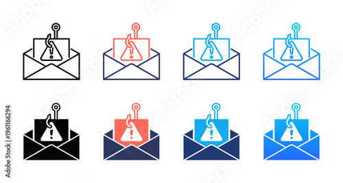 Phishing Alerts icon sheet multiple style collection