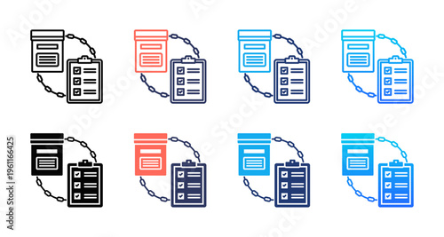 Chain Custody icon sheet multiple style collection