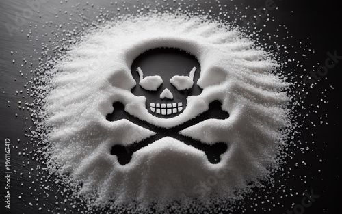 Toxic Substance Skull Symbol on Powder, Danger Warning and Hazard Concept