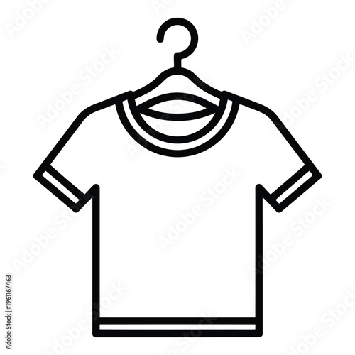 T shirt hanging on a hanger.