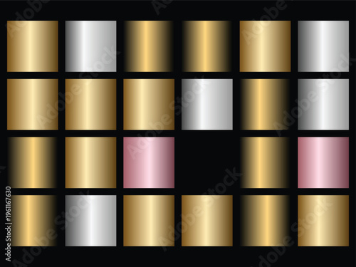 AUTO_METALLIC_Squares arranged in 3 rows with metallic finish