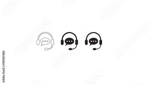 Headset communication icon variations