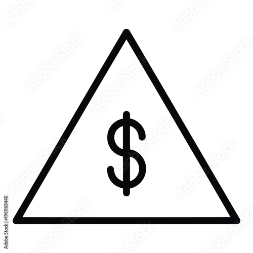 Triangle with dollar sign symbol.