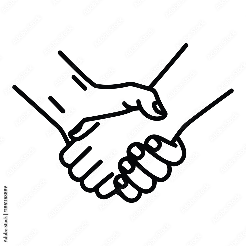 Fototapeta premium Two hands shaking in a handshake.