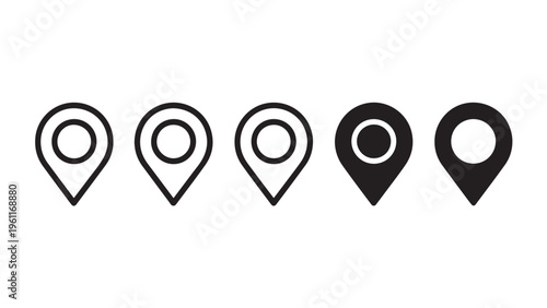 Location pin icon variations