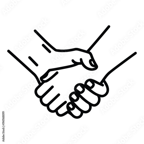 Two hands shaking in a handshake.