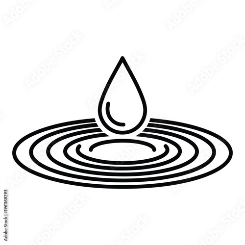 Water Drop Creating Ripples on Surface.