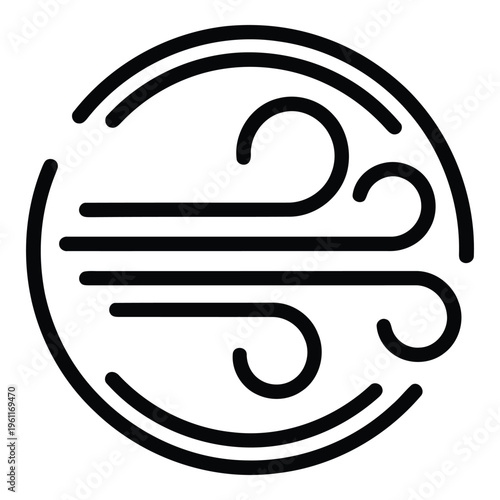 Weather Wind Storm Icon Symbol.