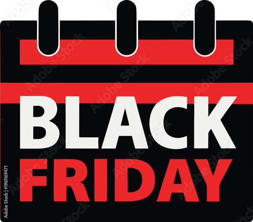 Black friday icon set – sale calendar vector for shopping design .