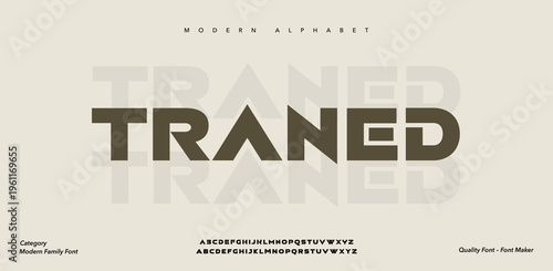 Modern Alphabet Typography Design with Traned Logo