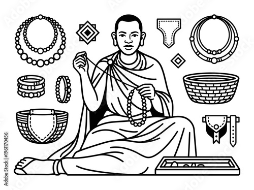 Maasai beadwork artisan creating traditional jewelry by hand