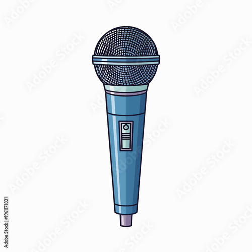 Blue Dynamic Microphone Close Up.