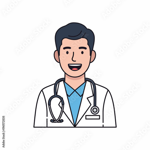 Smiling male doctor with stethoscope 7.