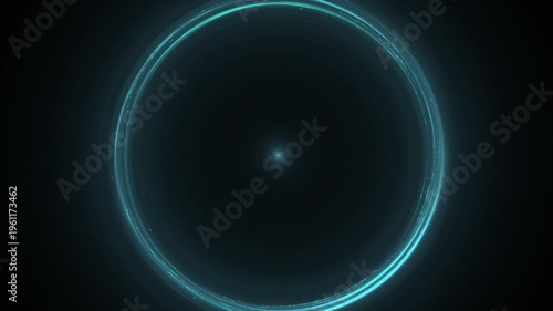 rotating blue glowing circle on a dark background, round, frame, center, dynamic visualization for creative projects and energetic designs, highlight, important, encircling