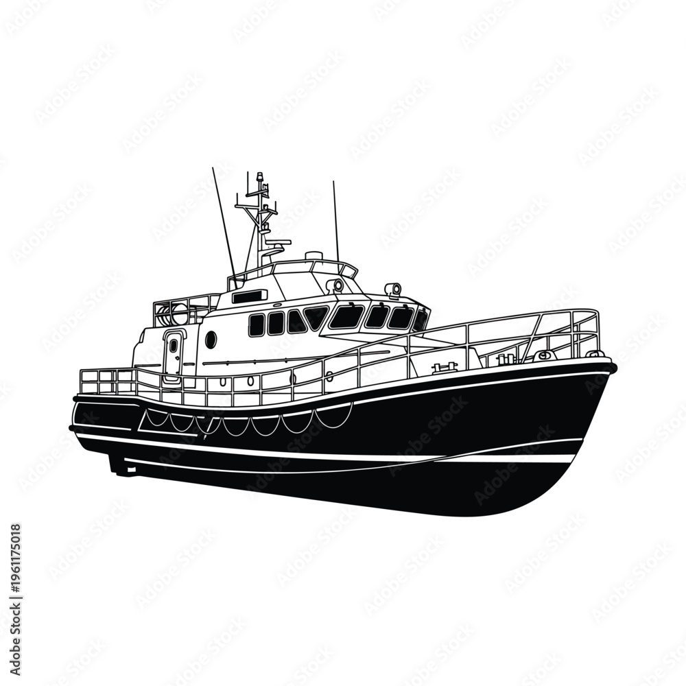 Naklejka premium Fishing Boat Vessel Watercraft Ship.