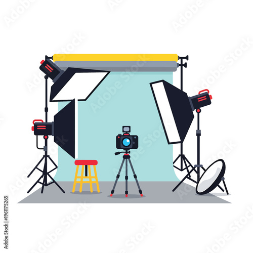 Professional photography studio lighting equipment setup 2.