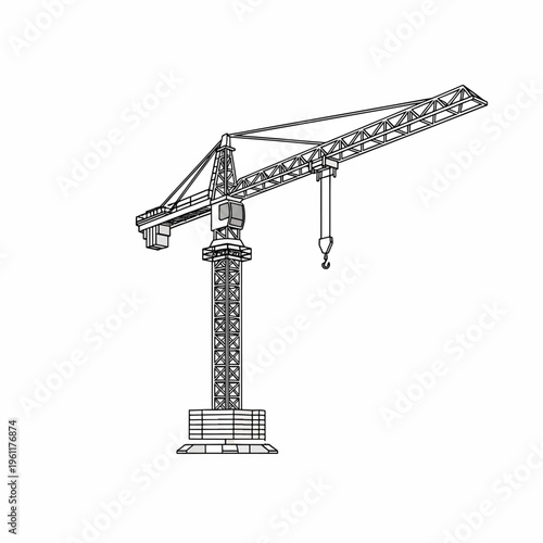 Large Construction Crane Equipment Machine.