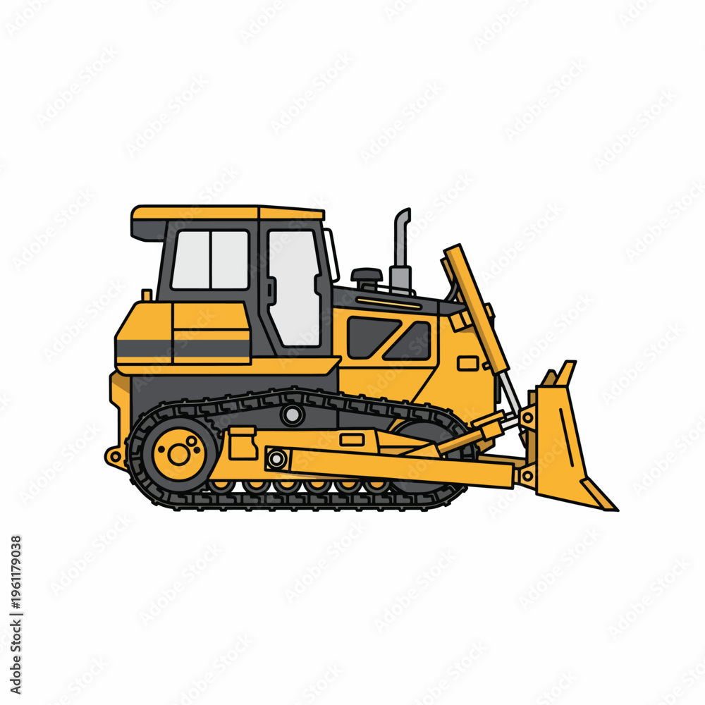 Obraz premium Yellow Bulldozer Construction Equipment Machine.