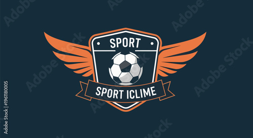 Sport Iclime Football Club Logo with Wings and Shield Design.