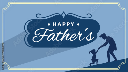 A heartfelt father's day celebration with a touching silhouette of a dad and child