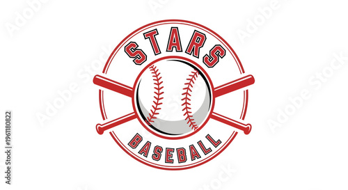 Stars Baseball Logo with Crossed Bats and Ball.