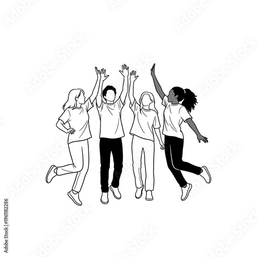 Diverse Group of Friends Celebrating Together.