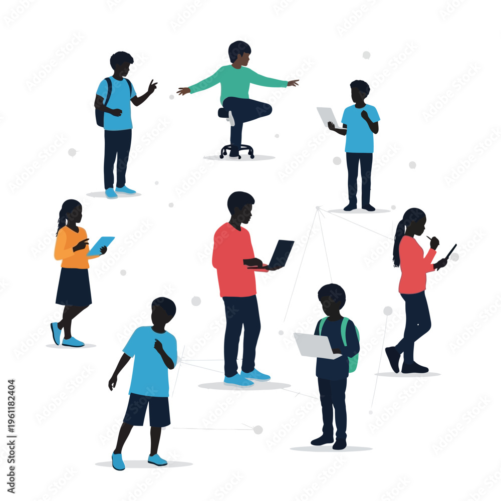 Fototapeta premium Diverse group of people using technology.