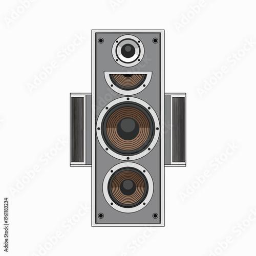 Detailed illustration of a loudspeaker.