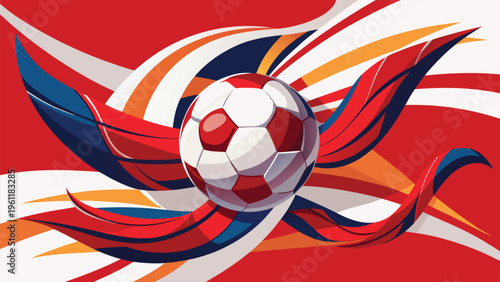 Mythical dragon with radiant wings and enthralling red background