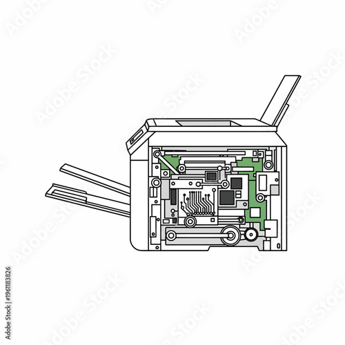 Detailed electronic device internal components.