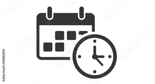 Simple icon representing the essential concepts of scheduling time management and important appointments