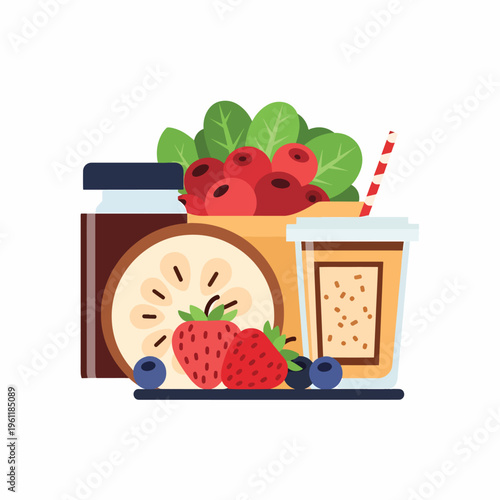 Fresh Fruit and Jam Breakfast.