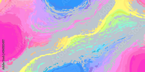 Abstract colorful swirls and blended paint textures create a vibrant design