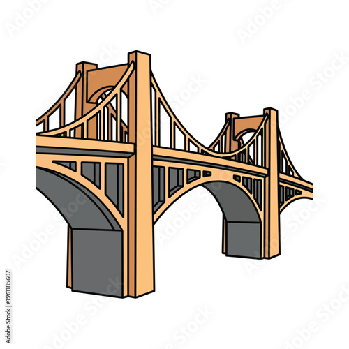 Detailed illustration of a bridge.