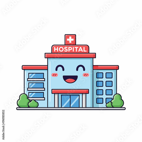 Hospital building with smiling face 1.